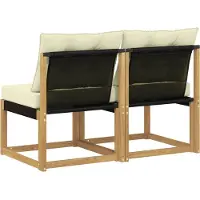 vidaXL 2 Stuk Buiten Midden Sofa Massief acaciahout en Textilene-stof