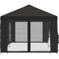 vidaXL Tuin gazebo met zijwanden 6 x 3 m Antracietkleurig