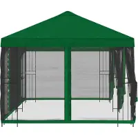 vidaXL Paviljoen met zijwanden 6 x 3 m Groen Polyester en Staal