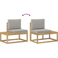vidaXL Buiten bank set 2 st Wit en Lichtgrijs Polyester