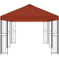vidaXL Tuinpaviljoen 6 x 3 m Terracotta Polyester en Staal 190 gsm