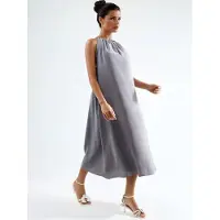 Busem Halter Nek Midi-jurk