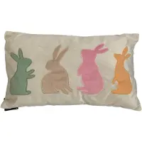 Mica Decorations Mica Kinderkussen Konijn Wit 50x30x12 cm – Sierkussen Dier – Zacht & Comfortabel Decoratief Kussen
