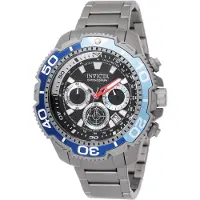 Invicta TI-22 49493 Herenhorloge - Quartz Uurwerk - Titanium met Zwarte Wijzerplaat - 48 mm