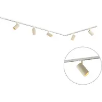 QAZQA Modern railsysteem met 5 spots wit met beige 1-fase GU10 70mm - Iconic Jeana Luxe