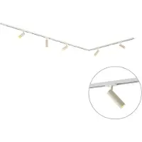 QAZQA Modern railsysteem met 5 spots wit met beige 1-fase GU10 35mm - Iconic Jeana Luxe