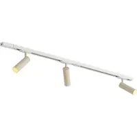 QAZQA Modern railsysteem met 3 spots wit met beige 1-fase GU10 35mm - Iconic Jeana Luxe