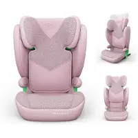 Kinderkraft JUNIOR FIX 2 PLUS kinderzitje, verstelbare hoofdsteun, H-GUARD, SPS, ISOFIX en bevestiging met veiligheidsgordel, ademend AIR FLOW bekleding, roze