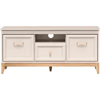 AX Living TV-meubel Nymphen, kleur Cashmere, met 1 lade, 2 deuren, gemaakt van MDF, met eikenhouten poten