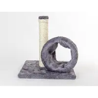 OEM Sisal tunnelbed met pluche bekleding, grijs, kleine maat, 28x28x31 cm