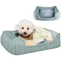 OEM Klein hondenbed, 61x48x18 cm, zacht, groen, antislip