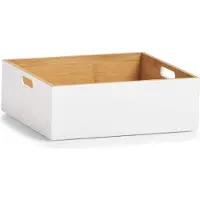 Markenlos Bamboe opbergdoos, wit, 30x27x10,5 cm