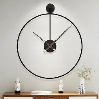 OEM Moderne wandklok, zwart, 50 cm, metaal