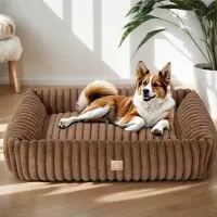 OEM XXL hondenbed, bruin, wasbaar, rechthoekig, antislip en comfortabel