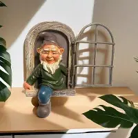 OEM Tuinkabouter boomdecoratie, gemaakt van hars, in de vorm van een miniatuurbeeldje. Accessoires voor tuinversiering en ambachten, geschikt voor het creëren van een dwerglandschap. (Male)