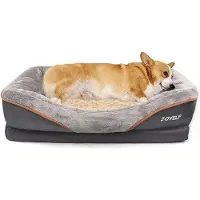 OEM Luxe orthopedisch hondenbed - Medium formaat, memory foam - 80x56x18 cm - Wasbare hoes - Grijs