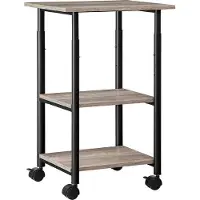 OEM Zwarte printerwagen met 3 niveaus, in hoogte verstelbaar, 48x40x67 cm