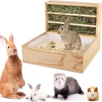 OEM Hooihoeker voor knaagdieren - 2-in-1 hooi-voederdispenser - geschikt voor konijnen en cavia's - hooihoeker voor konijnenkooi - 43 x 135 x 315 cm