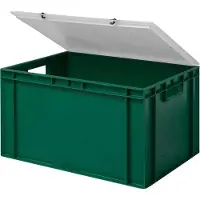 OEM Kunststof opbergbox, groen, 60x40x33 cm, met transparant deksel