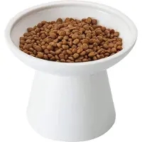 Famanu Katzenbak Extra Breed - Keramische kattenbak met verhoogde, platte bodemplaat, 15,7 cm, wit