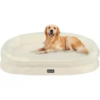 OEM Orthopedisch hondenbed, medium formaat, beige kleur, antislipbodem