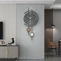 OEM Stille metalen wandklok, minimalistische decoratie voor woonkamer, slaapkamer, kantoor of keuken, zwart