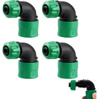 Markenlos Tuinslang snelkoppeling hoekadapter 1/2 inch, 90 graden. Hoekstuk voor tuinslang - set van 4 stuks