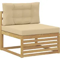 vidaXL Buiten bank set 4 st Wit en Beige Polyester