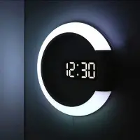 OEM LED-wandklok met afstandsbediening en 7-kleurige RGB-verlichting