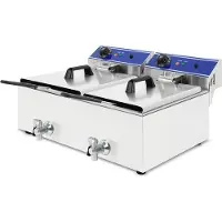 OEM Elektrische friteuse, 2 x 10 liter, roestvrij staal, 6000W