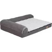 OEM Versterkt hondenbed met traagschuim, L-vormig, pluche hoes, wasbaar, comfortabel voor grote honden