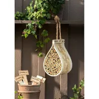 Markenlos Insectenhotel van natuurlijke materialen, 21x12x12,5 cm, geschikt voor bijen en vlinders