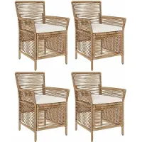 vidaXL Buitenzit 4 st Beige en Crème poly rattan