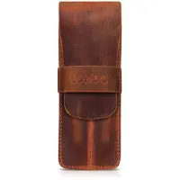 OEM Lederen etui met klep, voor 2 schriften, schrijfmap