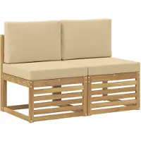 vidaXL 2 Stuk Buiten Midden Sofa Massief Acacia Hout Wit