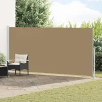 Syfax Uittrekbaar Zijscherm 220 x 300 cm Polyester Rechthoekig Taupe