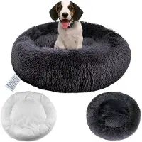 OEM Kalmerend hondenbed, 60 cm, donkergrijs, zacht