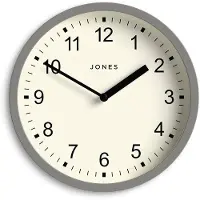 OEM Kleine ronde wandklok, 20 cm, grijs, met een goed leesbaar uurwerk, ideaal voor de keuken of het kantoor