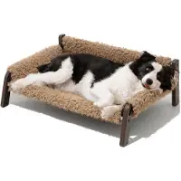 OEM Ademend hondenbed met afneembare hoes, maat XL, 87x63x28 cm, bruin