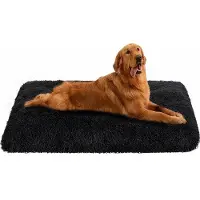OEM Groot, wasbaar hondenbed, zwart, 94x63 cm, antislip, met pluche bekleding