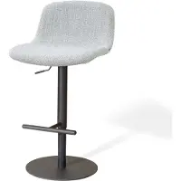 Nolon Niva-Mats Draaibare Tulp Barkruk Grijs Melange - Verstelbaar - Mat Zwart Onderstel - Stoffen - Modern -Barstoel