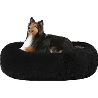 OEM Orthopedisch hondenbed, ongeveer 80 cm diameter, zwart, wasbaar