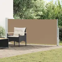 Syfax Uittrekbaar Zijscherm 170 x 300 cm Polyester Rechthoekig Taupe