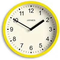 OEM Kleine, gele, ronde wandklok, 20 cm