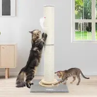 OEM XXL Krabpalen, 90 cm, 2-in-1, verstelbaar, sisal, geschikt voor grote katten