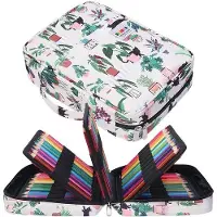 Benza Ibenzoa Etui XXL – waterdicht Oxford-materiaal, ruimte voor maximaal 220 pennen, 72 elastische vakken, 2 buitenzakken, 29,5 x 21,6 x 8,4 cm