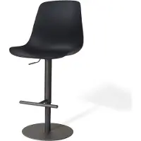 Nolon Niva-Pip Draaibare Tulp Barkruk Zwart - Verstelbaar - Mat Zwart Onderstel - Scandinavisch - Kunststof - Comfortabel