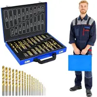 NaiZy Metalen Boorset 170 Stuks – Stalen Boren, Houtboren met Opbergkoffer, Geschikt voor Alle Standaard Boormachines, 1-10 mm, DIN 338, Punthoek 135°, HSS Kobalt –