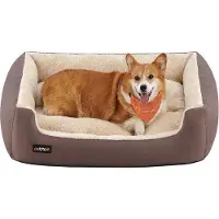Markenlos Omkeerbaar kussen voor hondenbed, 85x65x21 cm, bruin