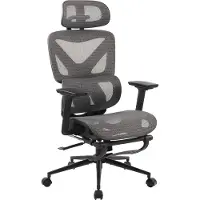 CLP Reston bureaustoel I Ergonomische stoel met voetensteun, flexibel instelbaar zwart/grijs